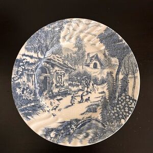 Vintage Rossini Country French Blue and White 9" Dinner Plate